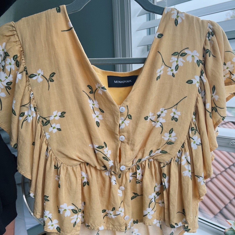 MINKPINK | yellow floral blouse